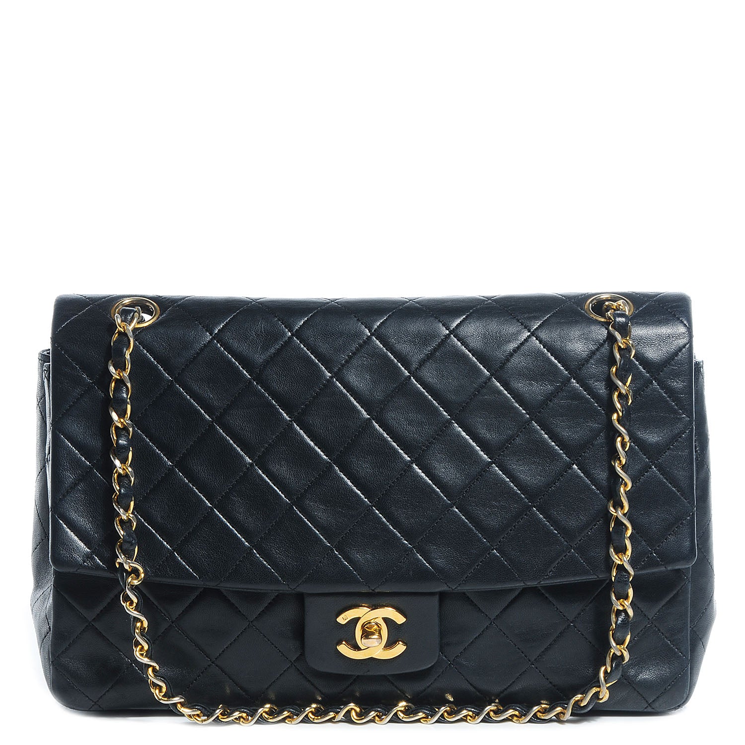 Chanel Lambskin Quilted Medium Single Flap Black 1 of 9