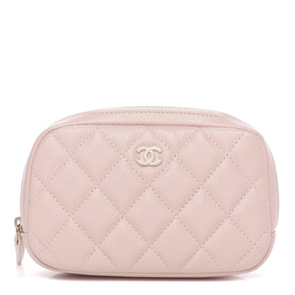 Chanel Caviar Quilted Small Curvy Pouch Cosmetic Case Light Pink 1 of 9