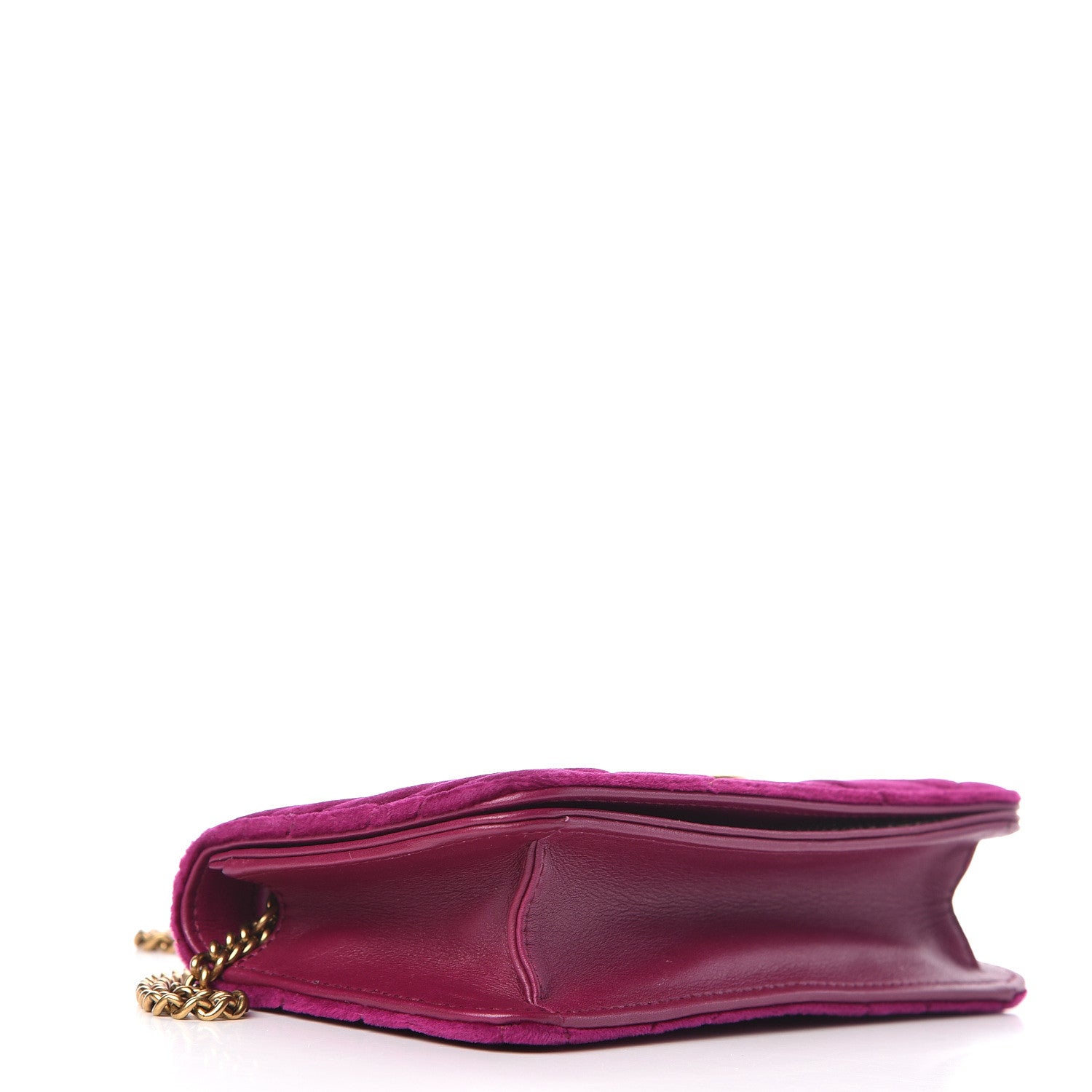 Gucci Velvet Matelasse GG Marmont Mini Bag Fuchsia Violet Cyclamen 4 of 10