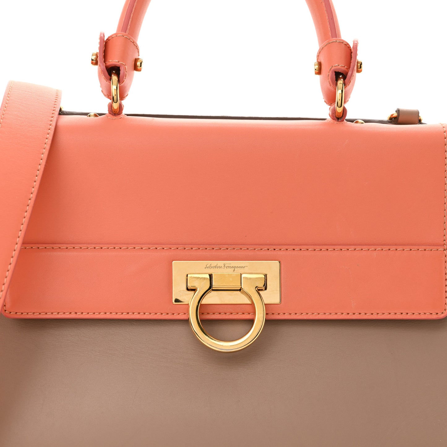 Calfskin Colorblock Medium Sofia Shoulder Bag Pink Multicolor