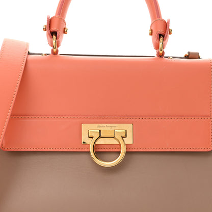 Salvatore Ferragamo Calfskin Colorblock Medium Sofia Shoulder Bag Pink Multicolor 6 of 14