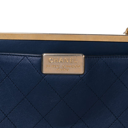Chanel Lambskin Stitched Coco Luxe Tote Blue 13 of 15