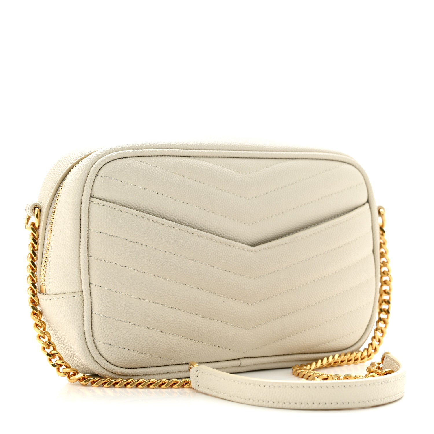 Saint Laurent Grain De Poudre Matelasse Monogram Mini Lou Camera Bag Crema Soft 3 of 11