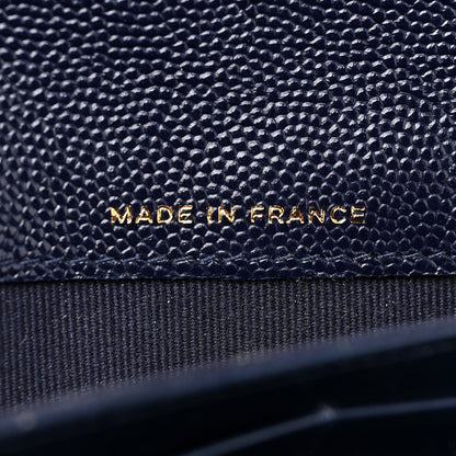 Chanel Caviar Quilted Large Gusset Flap Wallet Navy 9 of 15