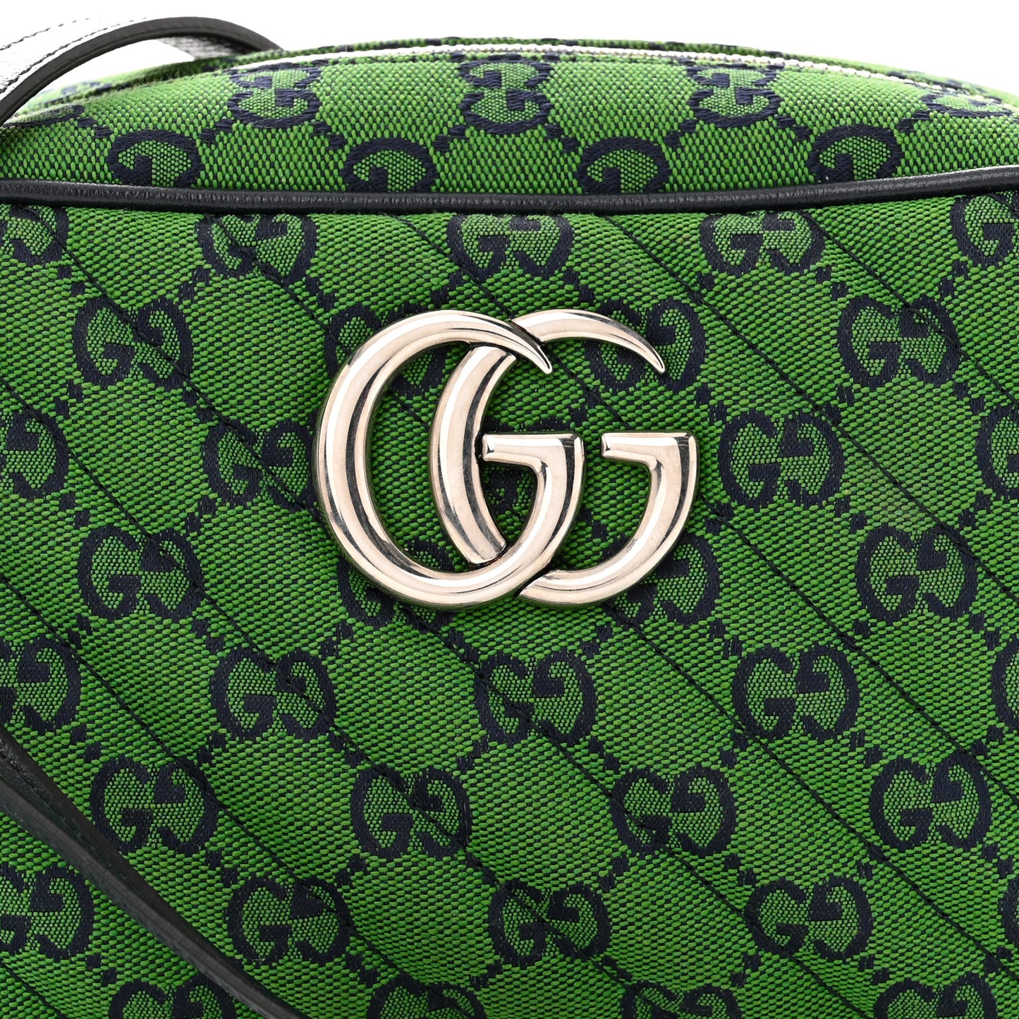 Monogram Multicolor Matelasse Diagonal Small GG Marmont Chain Shoulder Bag Green Blue