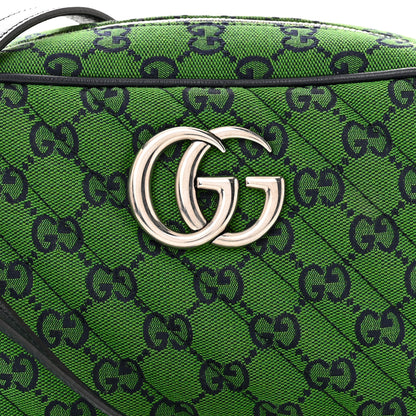Gucci Monogram Multicolor Matelasse Diagonal Small GG Marmont Chain Shoulder Bag Green Blue 8 of 11