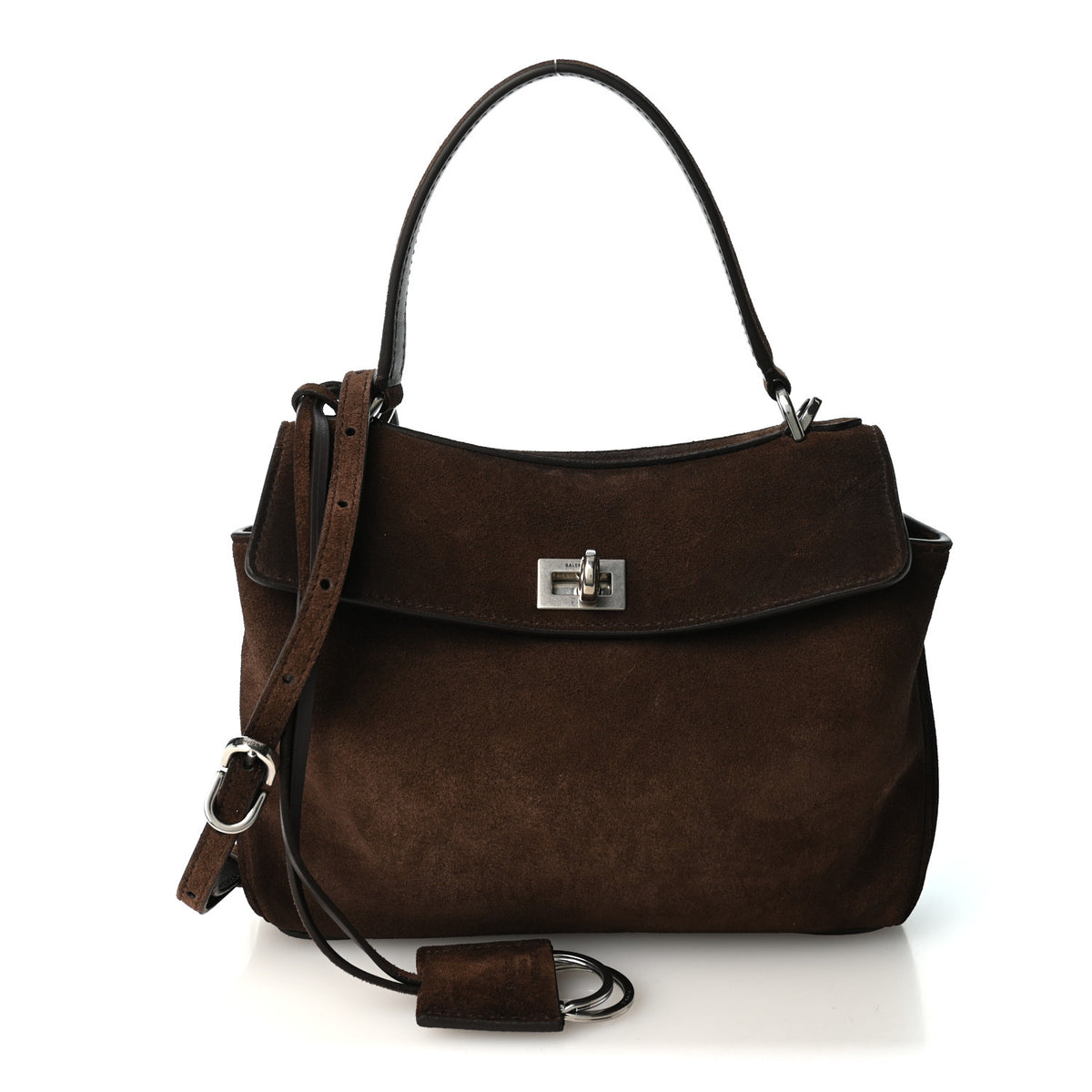 Waxed Suede Mini Rodeo Top Handle Handbag Light Espresso