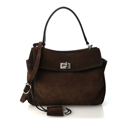 Balenciaga Waxed Suede Mini Rodeo Top Handle Handbag Light Espresso 1 of 10