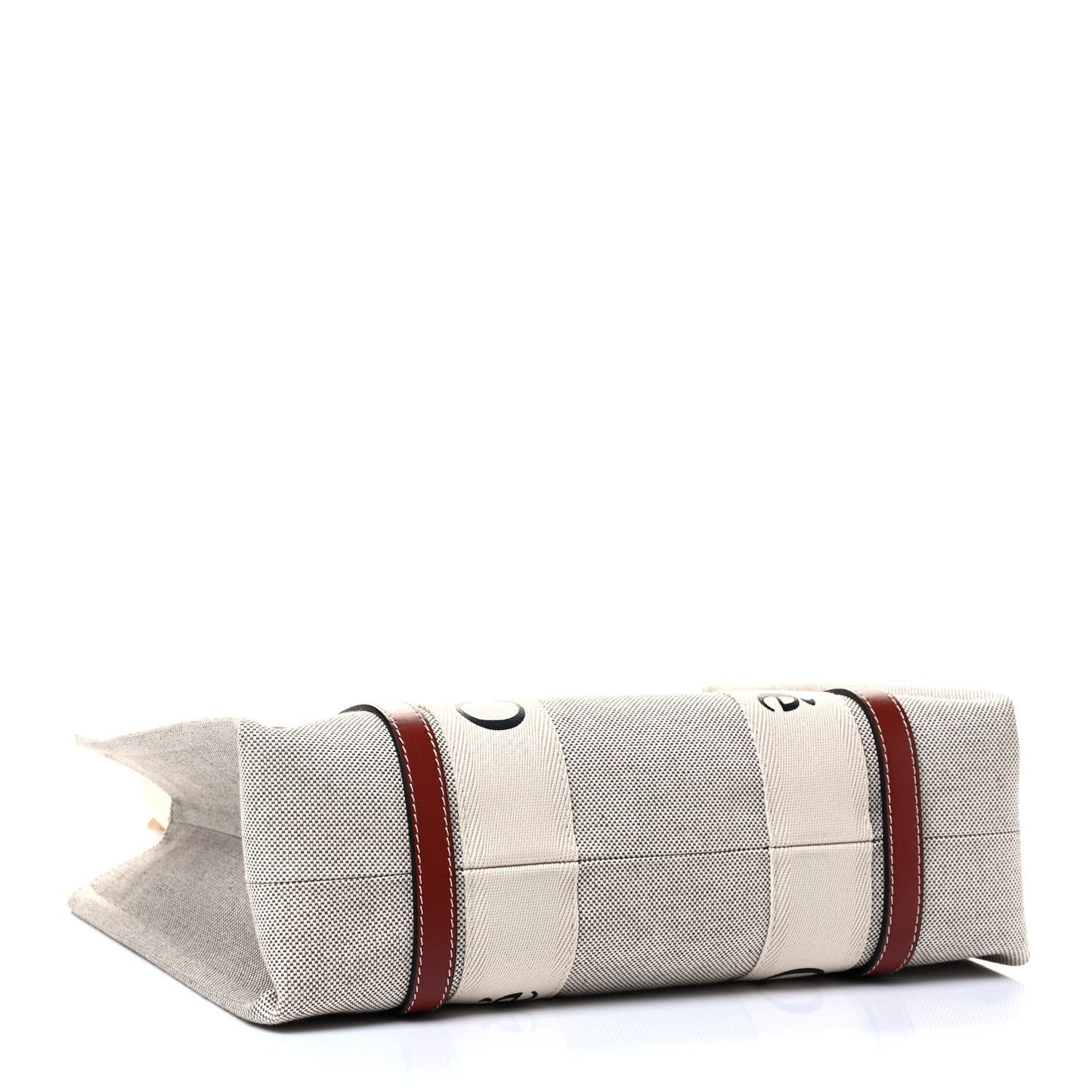 Cotton Calfskin Medium Woody Ribbon Tote White Brown