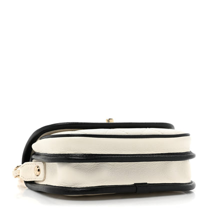Chanel Caviar Quilted Mini Round Messenger Flap White Black 4 of 10