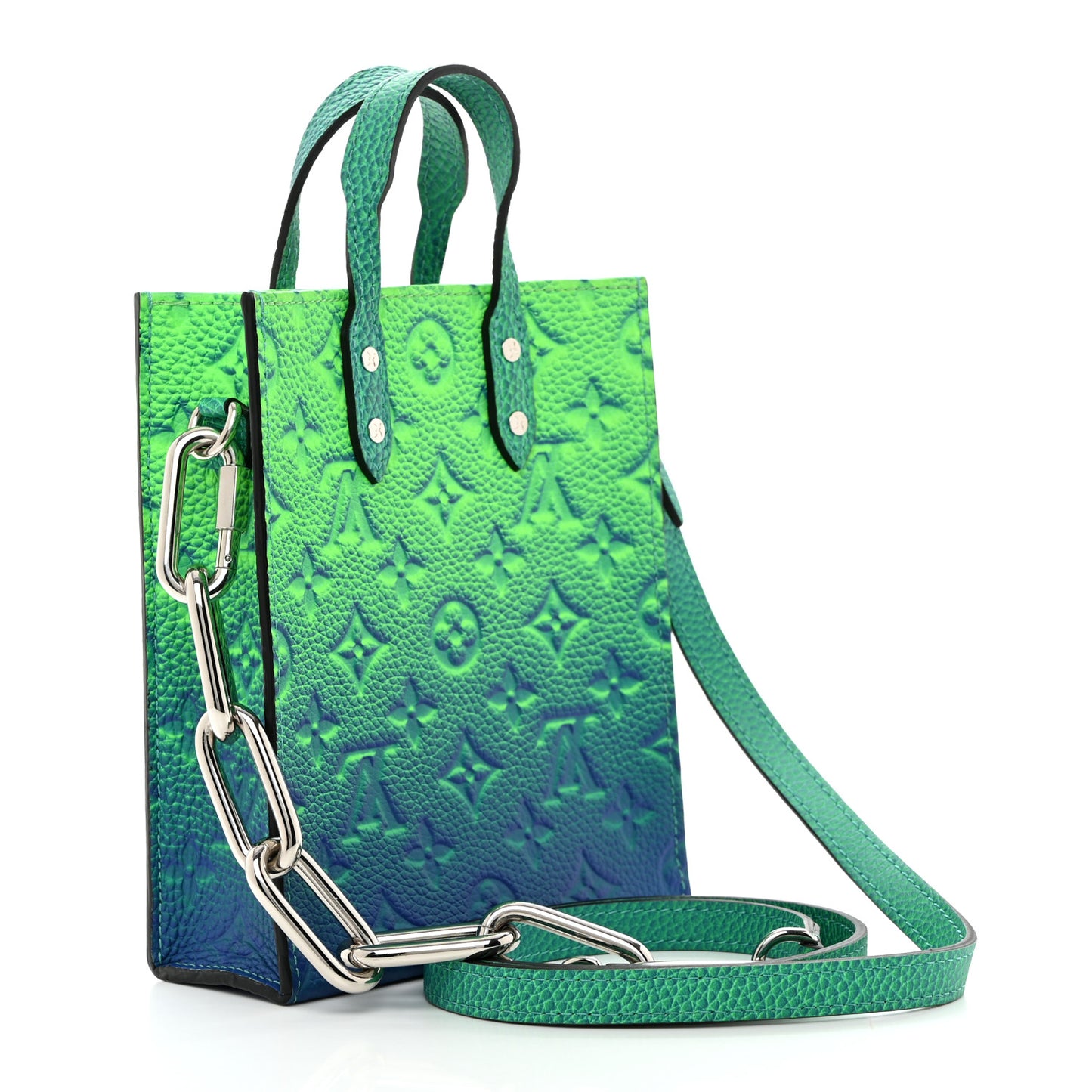 Taurillon Illusion Sac Plat XS Bleu Vert