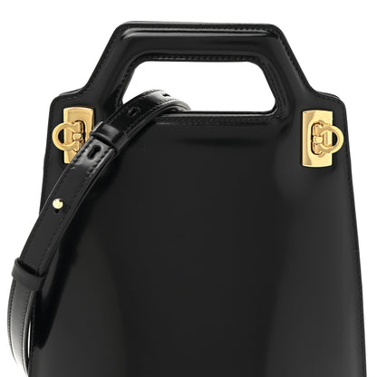 Salvatore Ferragamo Brushed Calfskin North South Wanda Top Handle Bag Black 7 of 10