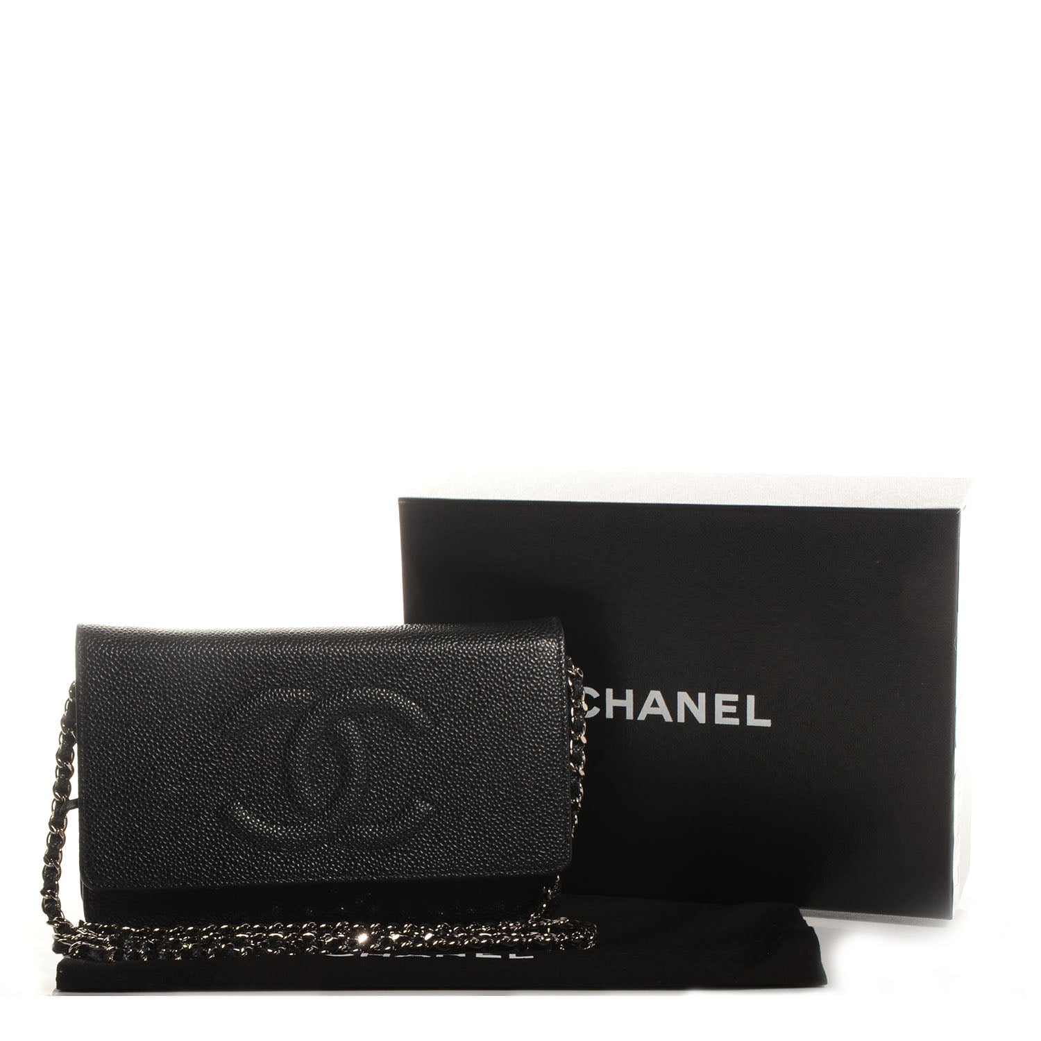 Chanel Caviar Timeless CC Wallet on Chain WOC Black 5 of 9