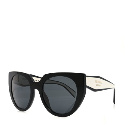 Prada Acetate Square Sunglasses SPR 14W Black White 1 of 7