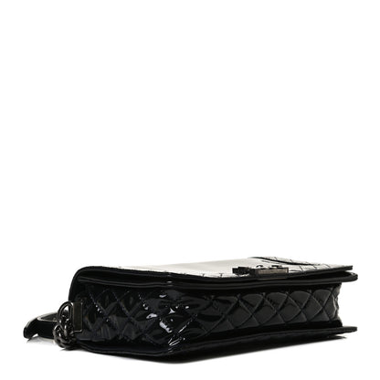 Chanel Patent New Medium Boy Reverso Flap Black 3 of 15