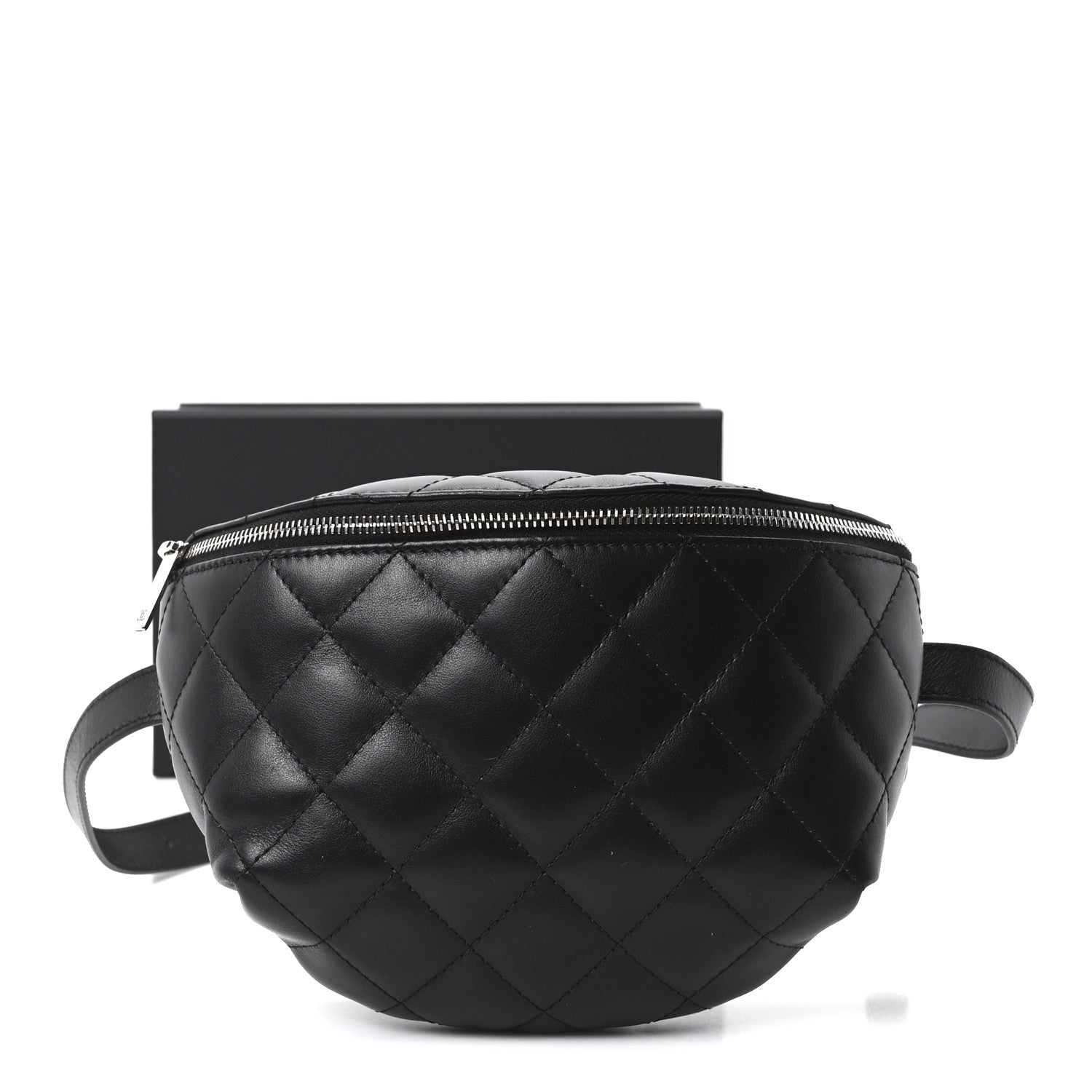 Chanel Calfskin Quilted Uniform Waist Belt Bag Black 10 of 10