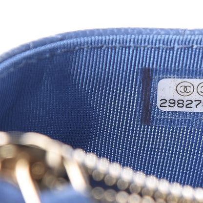 Chanel Caviar Quilted CC Zip Card Holder Blue 7 of 8