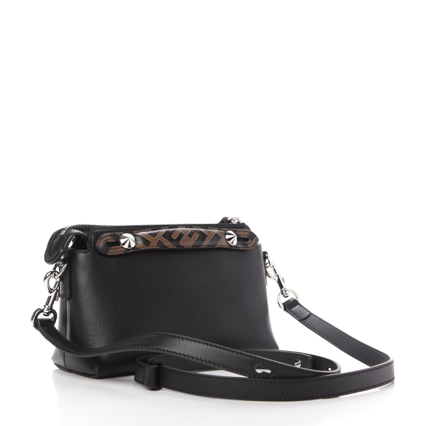 Vitello Dolce Bi-Color FF 1974 Embossed Mini By The Way Boston Bag Black Maya