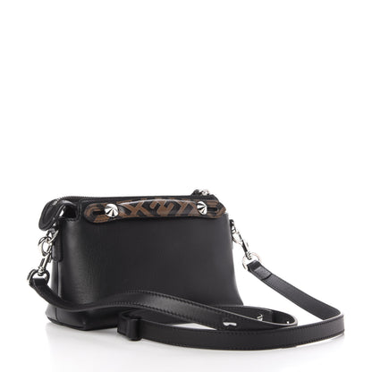 Fendi Vitello Dolce Bi-Color FF 1974 Embossed Mini By The Way Boston Bag Black Maya 3 of 10