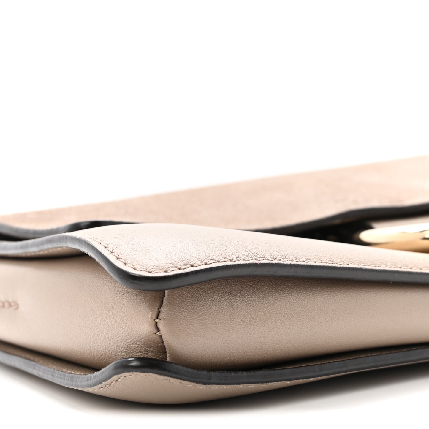 Suede Calfskin Small Faye Shoulder Bag Motty Grey