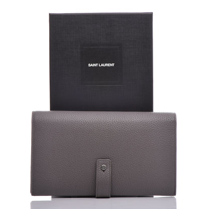 Saint Laurent Grained Calfskin Sac De Jour Souple Thin Wallet Fog 14 of 14