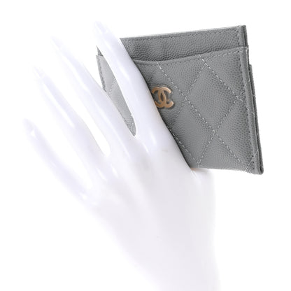 Chanel Caviar Quilted Card Holder Grey 2 of 9