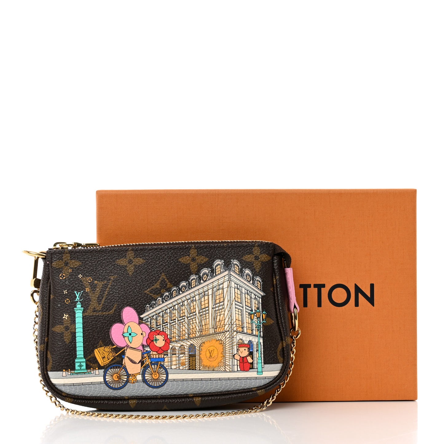 Monogram 2022 Christmas Animation Paris Mini Pochette Accessories Pink