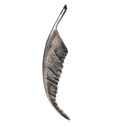 Saint Laurent Brass Leaf Brooch Silver 1 of 7