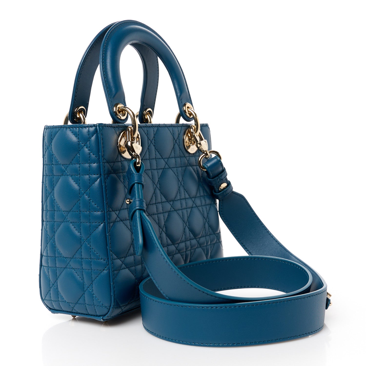 Christian Dior Lambskin Cannage Small My ABCDior My Lady Dior Deep Ocean 3 of 11