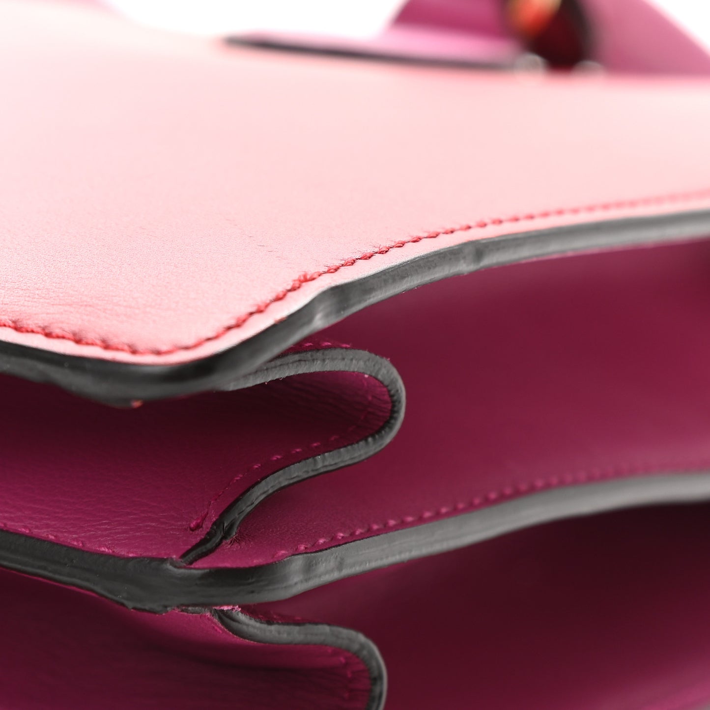 Calfskin Small Top Handle Bag Hibiscus Red New Rosette