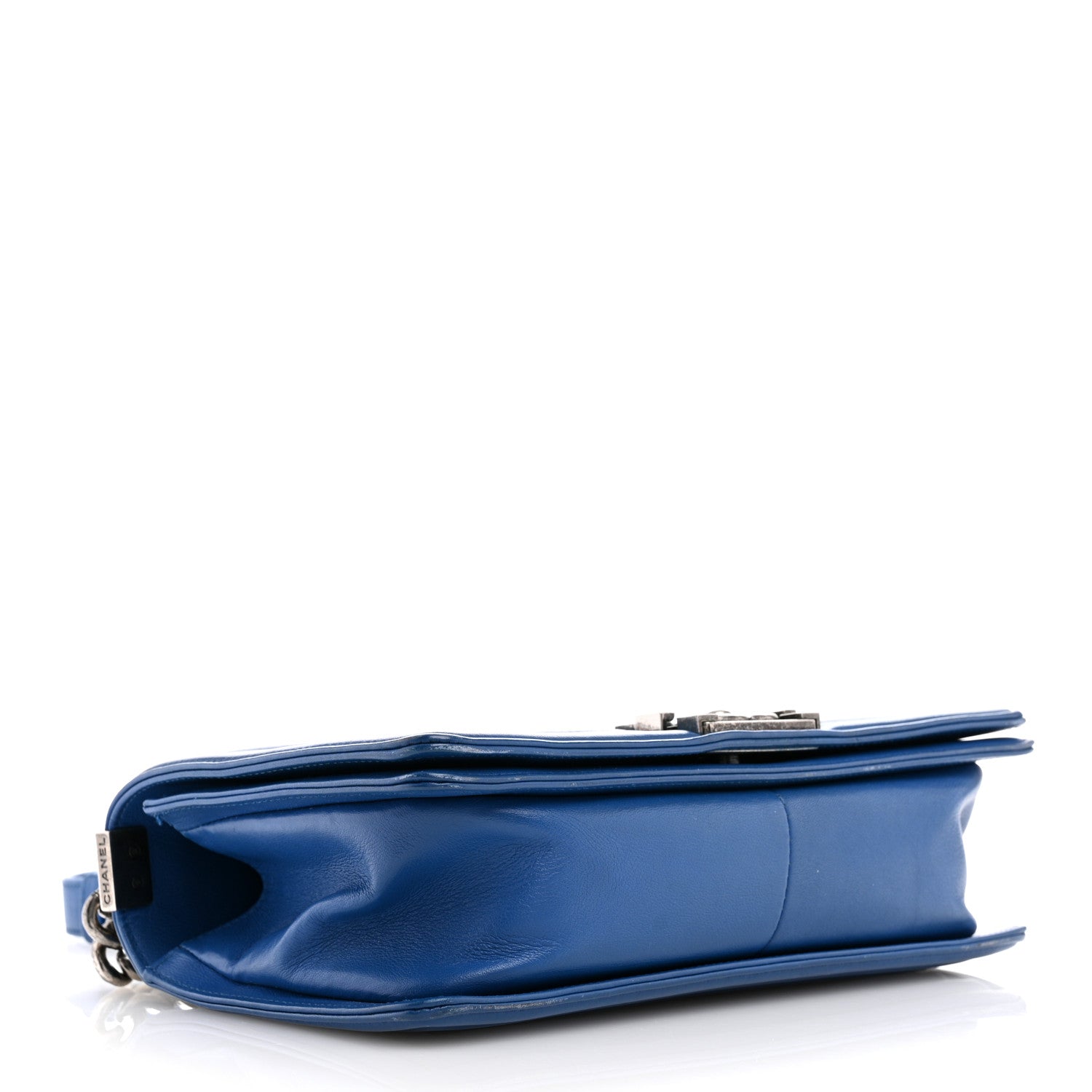 Chanel Calfskin Chevron Quilted Medium Boy Flap Blue 4 of 14