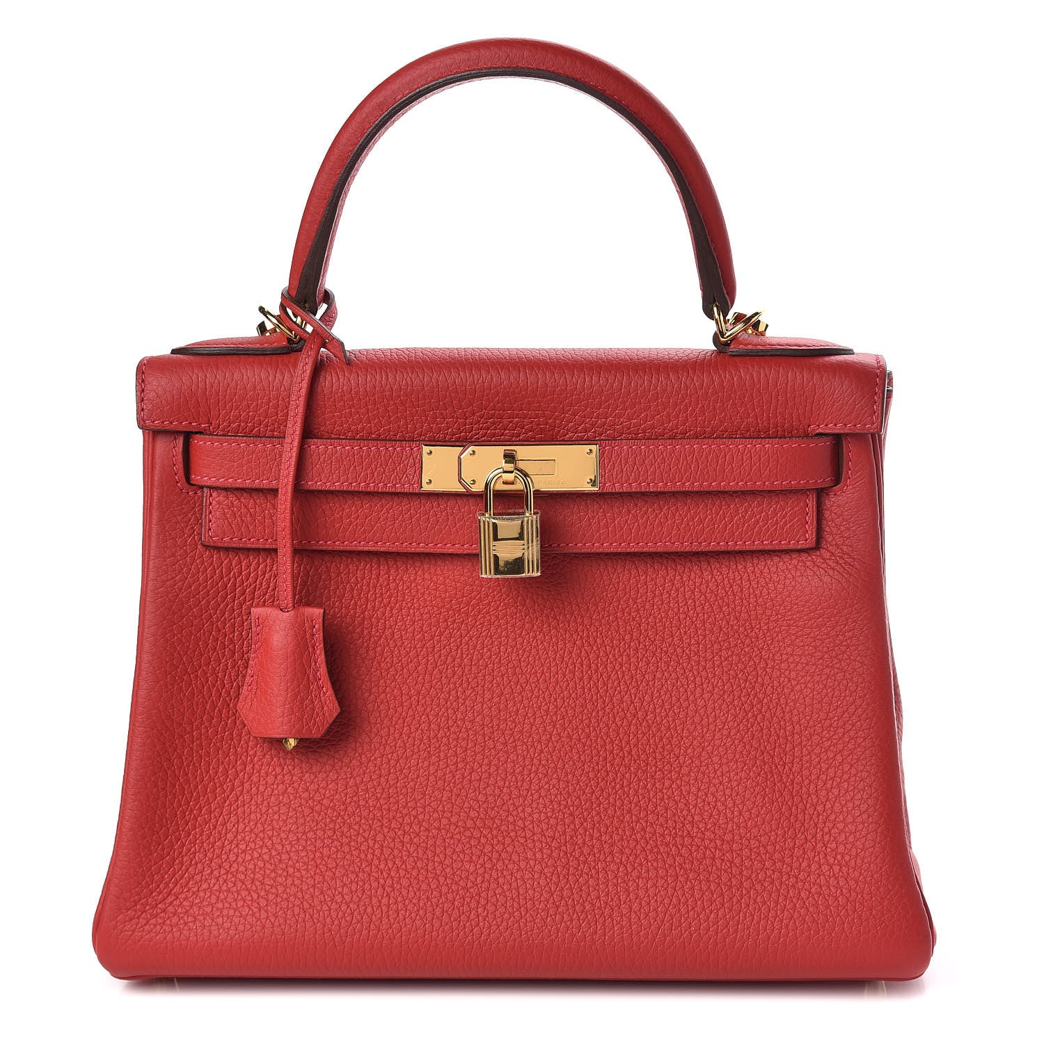 Hermes Taurillon Clemence Kelly Retourne 28 Rouge Casaque 1 of 11