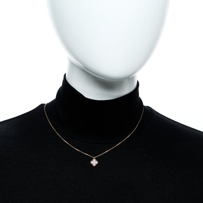 Van Cleef & Arpels 18K Rose Gold Carnelian Sweet Alhambra Pendant Necklace 5 of 5