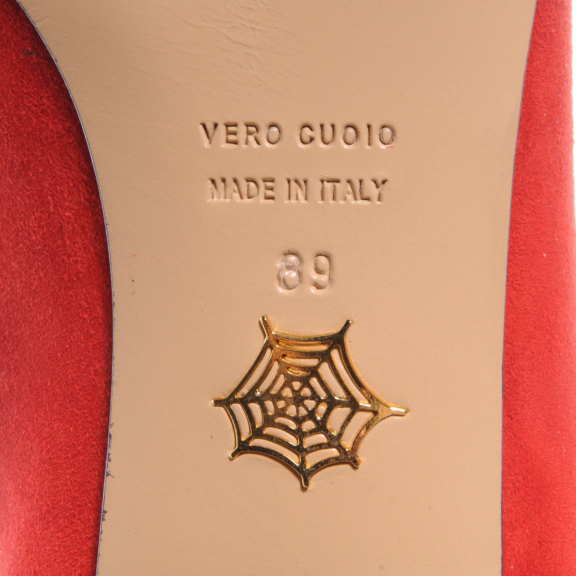 FASHIONPHILE CHARLOTTEOLYMPIASuedeBisouxLip-DetailSmokingSlippers39Red 6 of 6