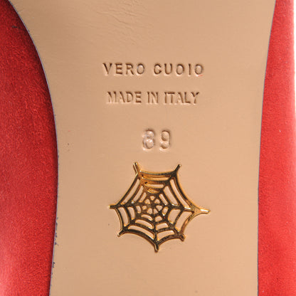 FASHIONPHILE CHARLOTTEOLYMPIASuedeBisouxLip-DetailSmokingSlippers39Red 6 of 6