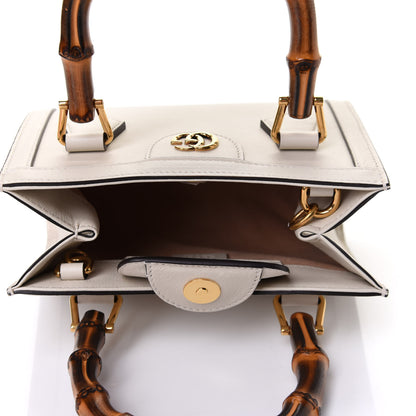 Gucci Wonka Grain Calfskin Mini Diana Tote Bag Mystic White Orange Fluo 5 of 13