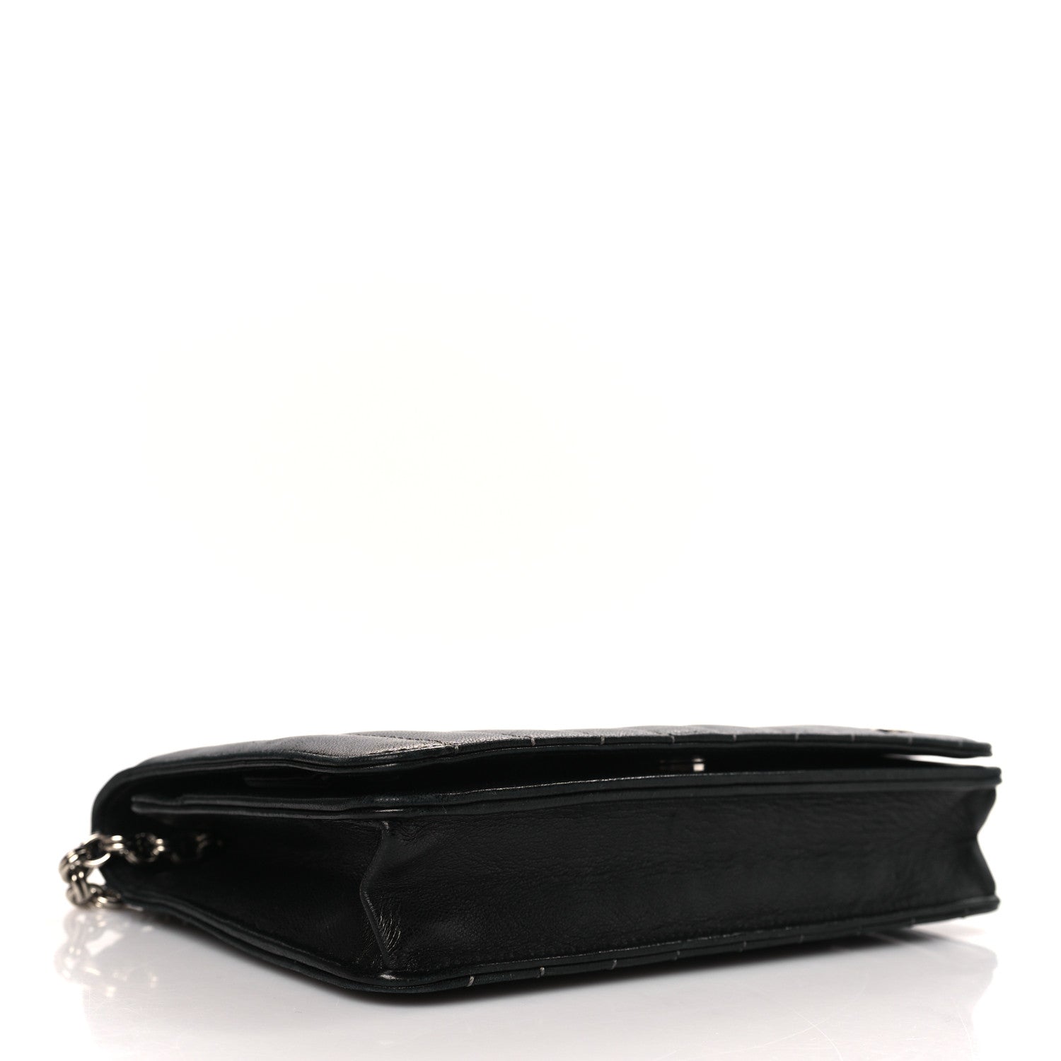 Chanel Lambskin Vertical Quilted Wallet On Chain WOC Black 4 of 9