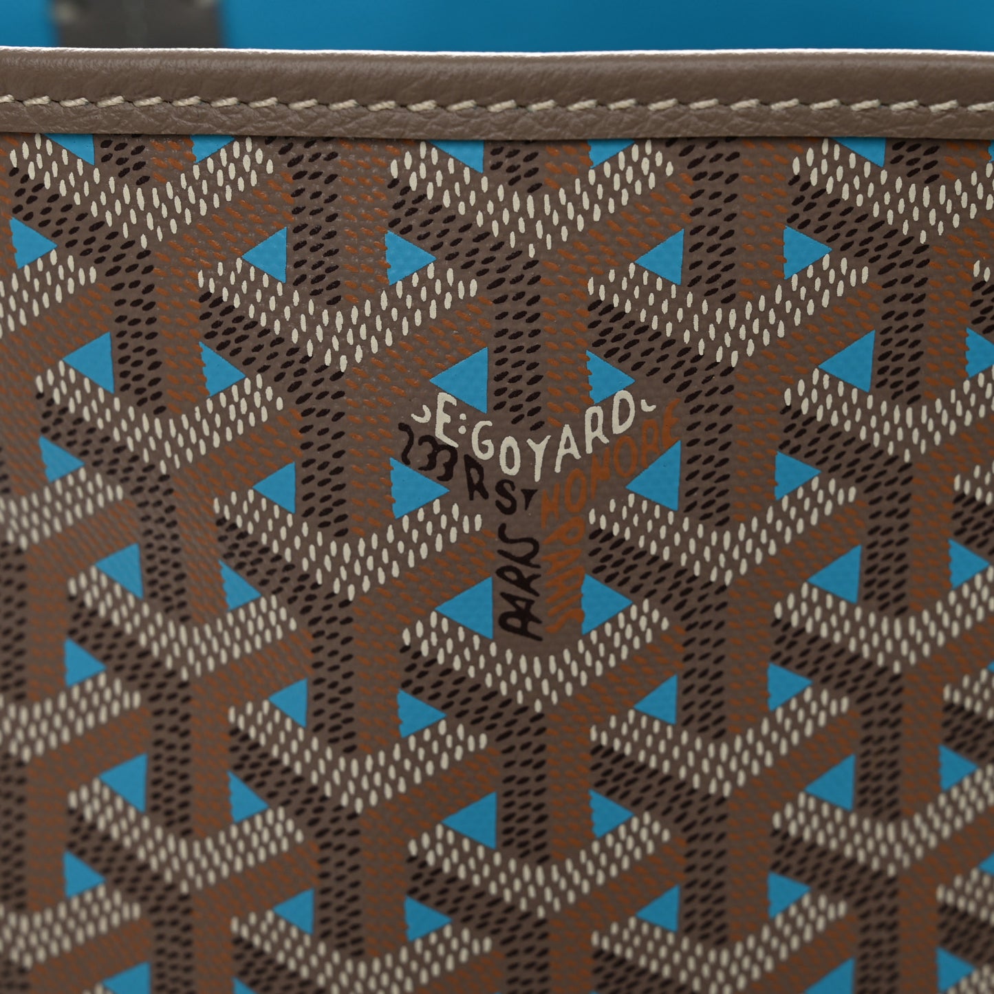 Goyardine Saint Louis Claire Voie PM Grege Turquoise