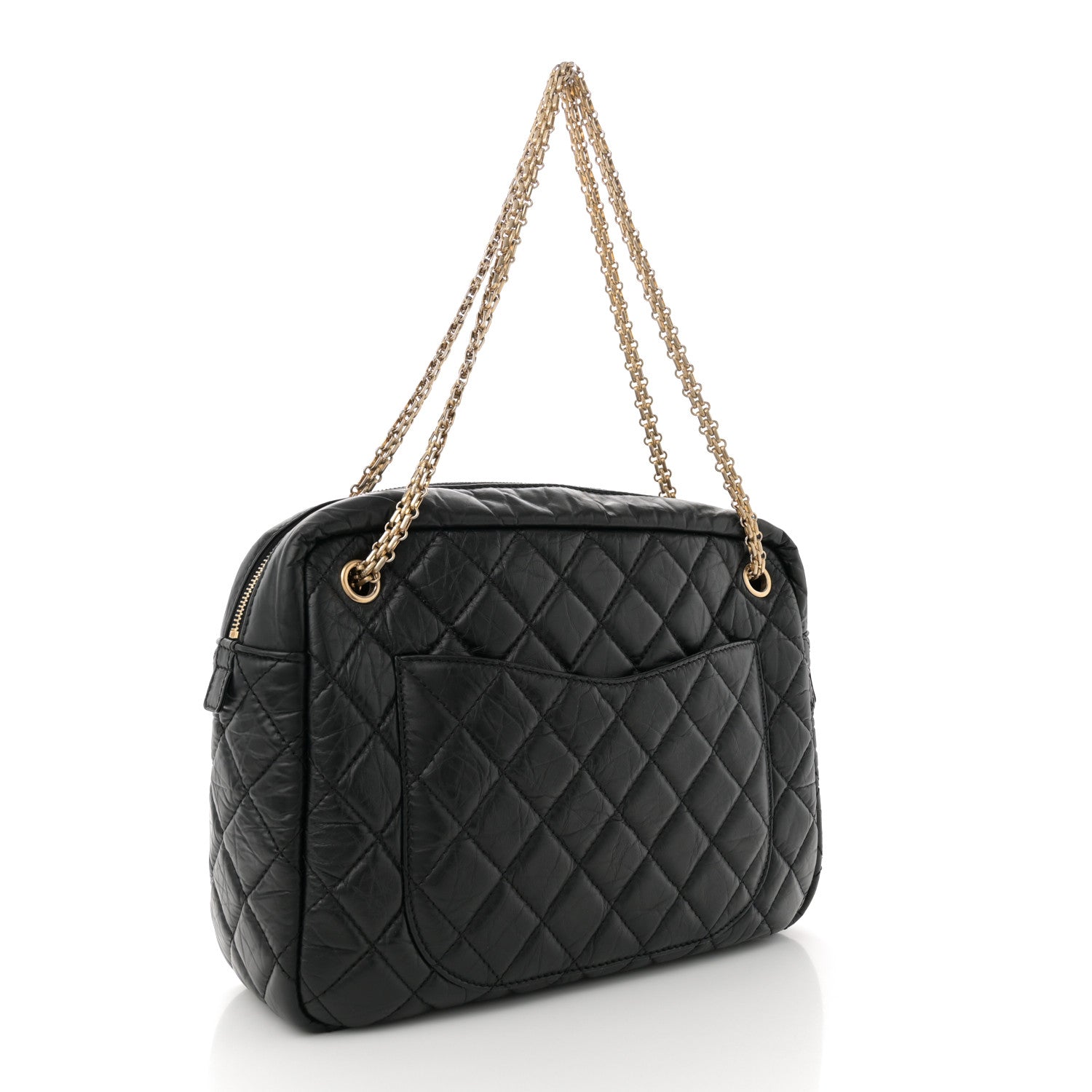Chanel Aged Calfskin Quilted Large Reissue Camera Case Black 3 of 10