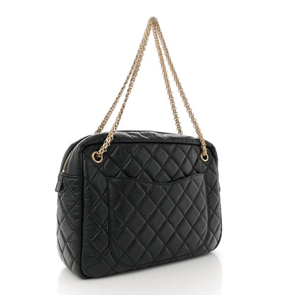 Chanel Aged Calfskin Quilted Large Reissue Camera Case Black 3 of 10