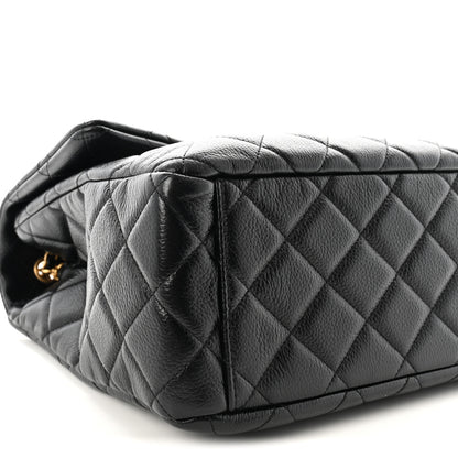 Chanel Calfskin Quilted XXL Travel Flap Bag Black 9 of 10