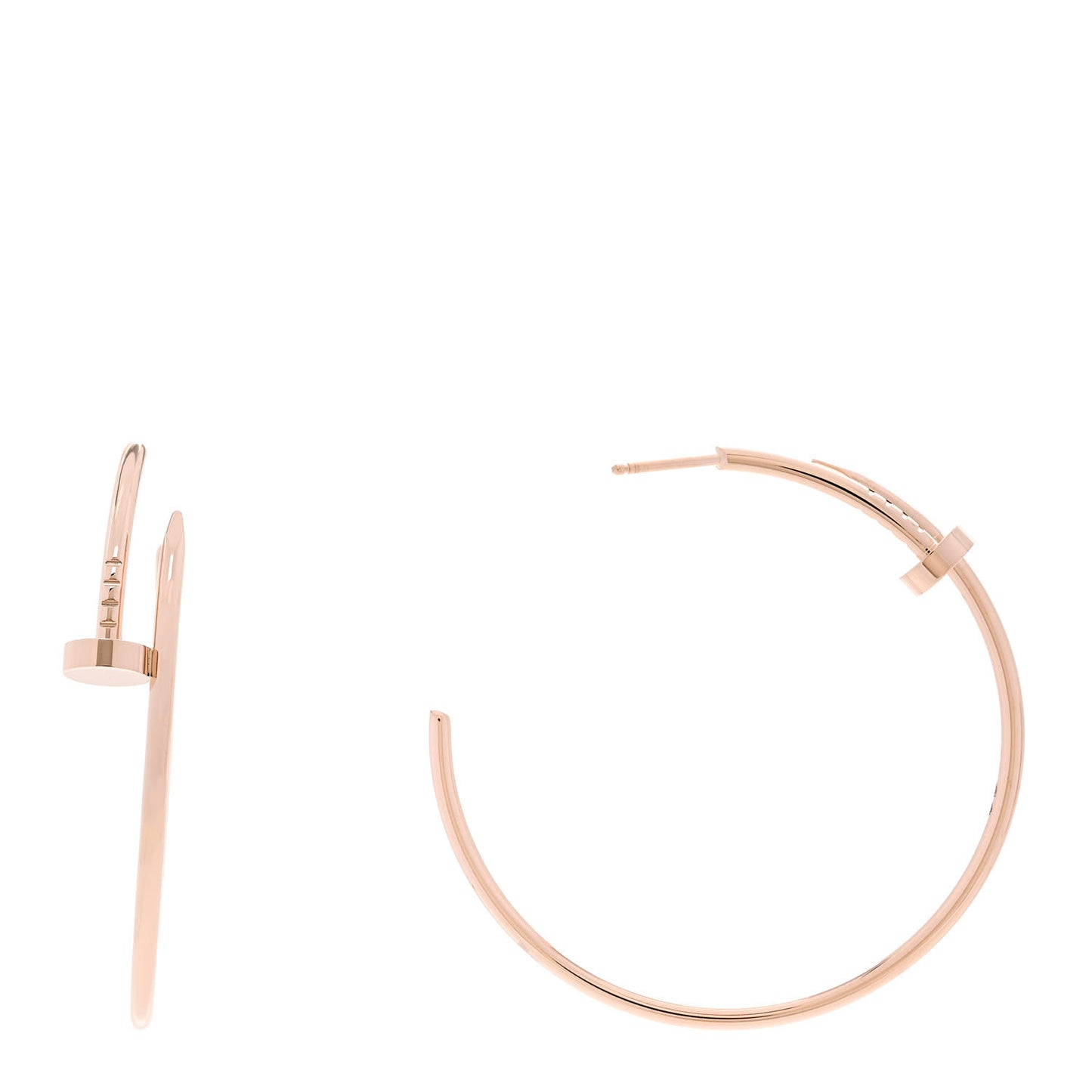 18K Pink Gold Large Juste Un Clou Hoop Earrings