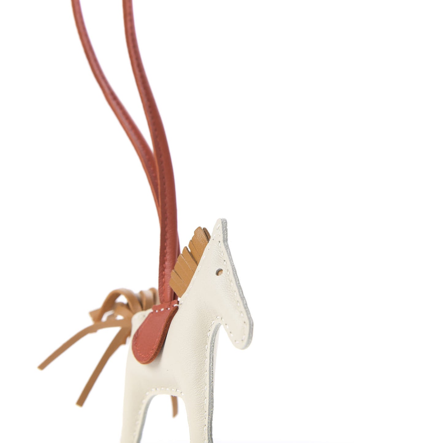 Milo Lambskin Grigri Rodeo Horse Bag Charm PM Craie Sesame Cornaline