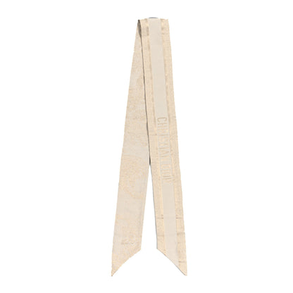 Christian Dior Silk Toile De Jouy Sauvage Mitzah Scarf Ecru Gold 2 of 3