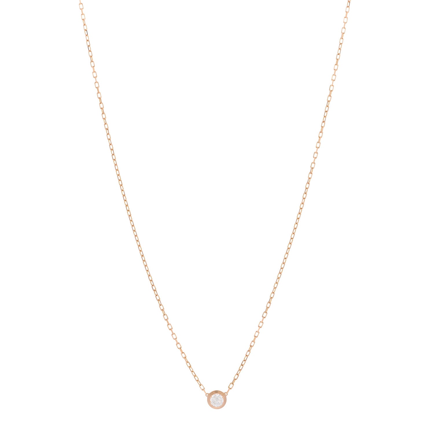 Cartier 18K Pink Gold Diamond LM D'Amour Pendant Necklace 1 of 4