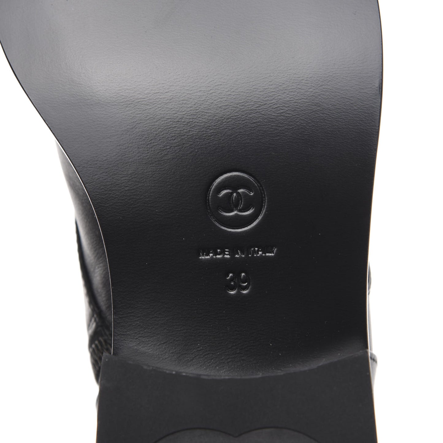 Calfskin Cap Toe Combat Boots 39 Black