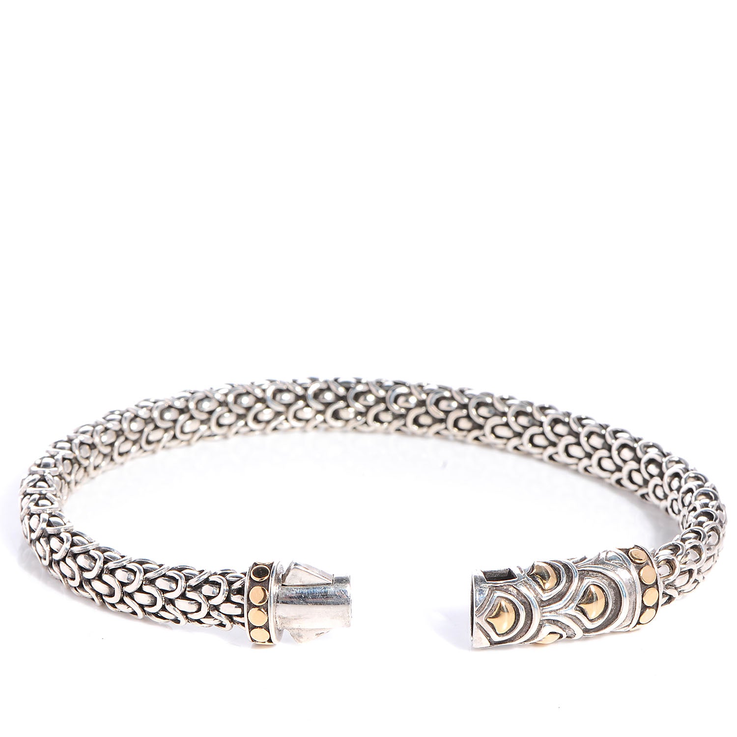 John Hardy Sterling Silver 18K Yellow Gold 6mm Naga Station Bracelet 3 of 6