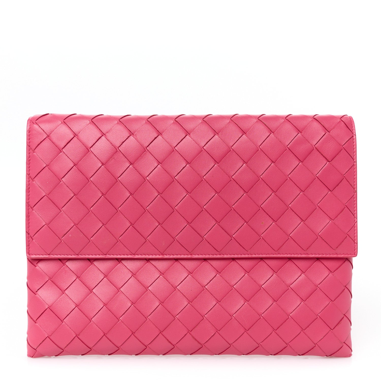 Bottega Veneta Nappa Intrecciato Flap Pouch Cranberry 1 of 8
