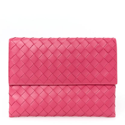 Bottega Veneta Nappa Intrecciato Flap Pouch Cranberry 1 of 8