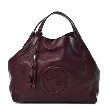 Gucci Pebbled Calfskin Large Soho Shoulder Bag Bordeaux 1 of 12